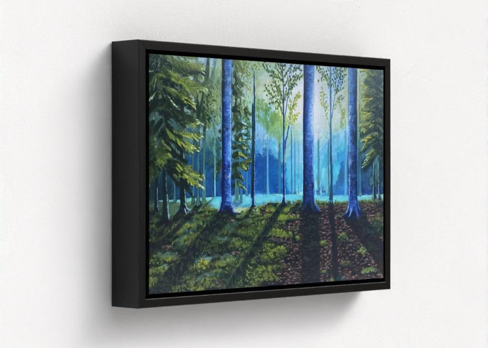 deer in serene forest black Frame on angle