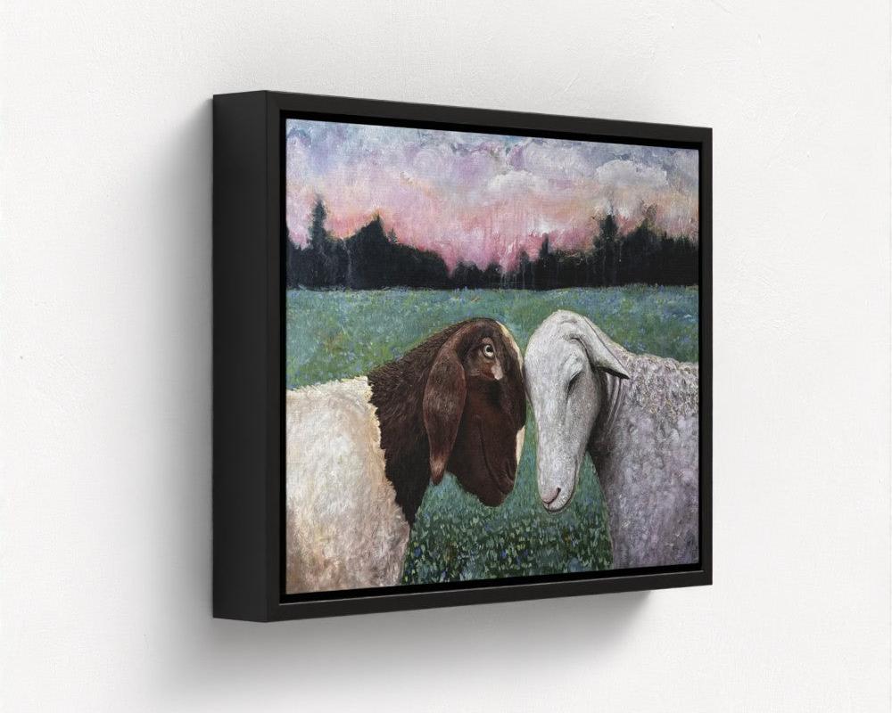 Modern abstract art in black frame